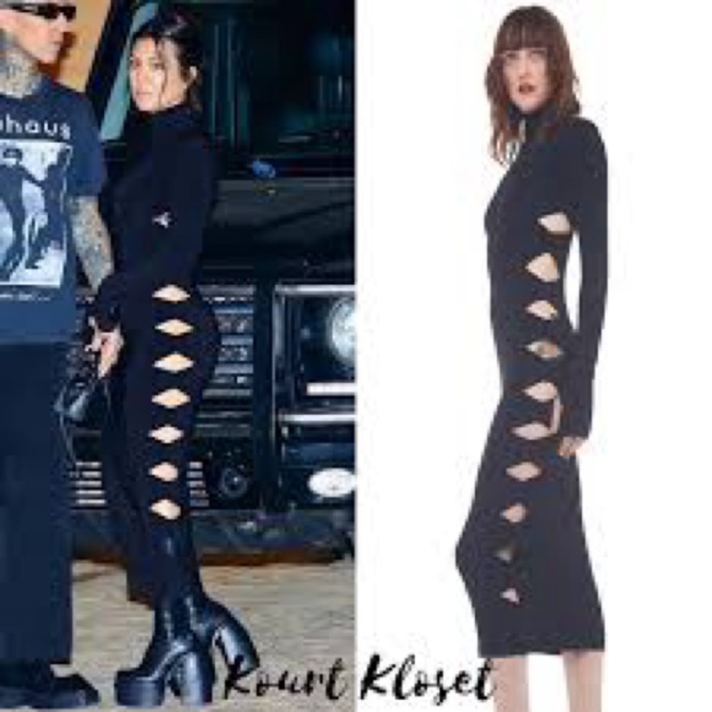 Elegant Black Cut-Out Dress